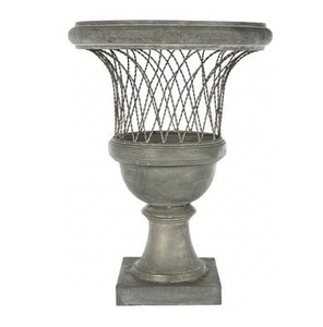 Metal Iron <b>Wire</b> Patio Backyard Plant <b>Flower</b> Pots Black Powder Coated Garden Urns Vase Metal Outdoor Other Garden Ornaments - Product Image 2