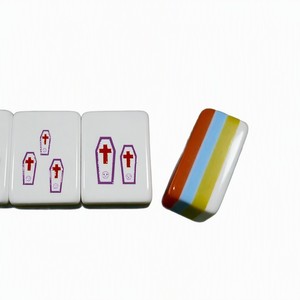Fichas de mahjong americanas con temática de Halloween en tono naranja, con diseños de calabazas, diablitos y brujas, para ambiente festivo, venta al por mayor. - Product Image 5