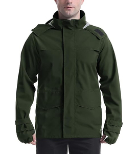 Veste coupe-vent matelassée personnalisée en gros, veste d'hiver pour homme avec fermeture éclair latérale et poches, imperméable coupe-vent - Product Image 1