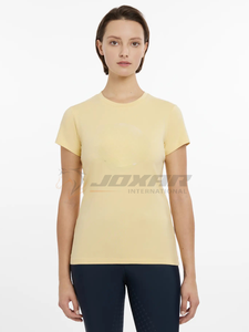 Camisa ecuestre ligera para mujer, camiseta transpirable de verano para montar, tela elástica que absorbe la humedad, tops elegantes de secado rápido para mujer - Product Image 4
