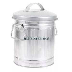 Poubelle faite à la main à usage multiple avec couvercle forme ronde grande poubelle pour le stockage des déchets poubelle galvanisée et poubelle - Product Image 5