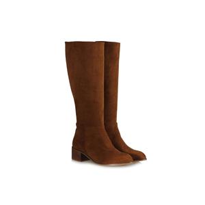 Stivali da donna di grandi dimensioni marrone chiaro camoscio numero 41-42-43-44 - Product Image 2