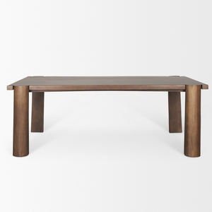 Organic Curves Handcrafted Smooth Texture Mango Wood Rich Brown Finish Solid Mango Wooden Home Kitchen <b>Restaurant</b> Dining <b>Table</b> - Product Image 3