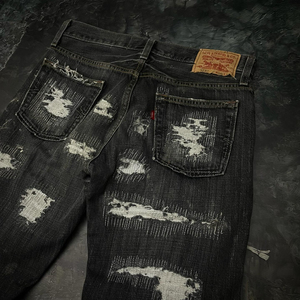 กางเกงยีนส์ขาบานของผู้ชายกางเกงยีนส์ระบายอากาศได้ดีออกแบบได้ตามต้องการดีไซน์ทันสมัย2025 - Product Image 5