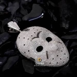 Nouveau pendentif hip hop en argent 925 entièrement glacé à la mode orné de diamants ronds brillants Moissanite VVs - Product Image 2