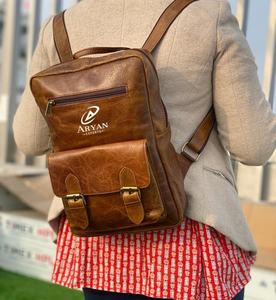 Nouvel arrivage de sacs à dos de voyage en cuir pleine fleur faits à la main véritable personnalisé unisexe rustique marron Vintage sacs à dos pour ordinateur portable - Product Image 1