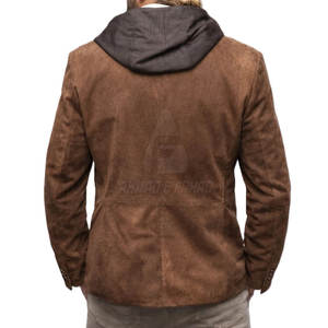 Manteau en daim pour homme avec tissu en laine, écologique et respirant, coupe confortable pour le streetwear urbain et les voyages - Product Image 5