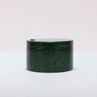 Pot de rangement en marbre vert, style moderne et minimaliste, organisateur de pierre de luxe, durable et haut de gamme, idéal pour les fêtes - Vente chaude