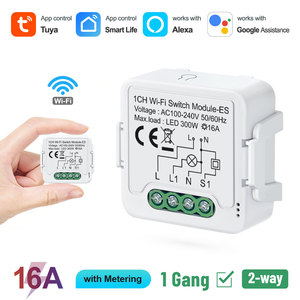 Module d'interrupteur intelligent Wi-Fi 16A 1 canal avec mesure d'énergie, contrôle à distance via l'application Tuya, compatible Alexa et Google Assistant PST-S01-16AM - Product Image 2