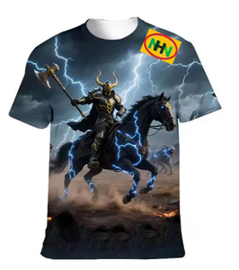 Nouvel Arrivage T-shirt Homme Grande Taille en Coton Tricoté Imprimé Numérique Respirant Séchage Rapide 100% Coton Écologique Durable - Product Image 5