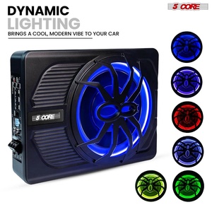 Subwoofer de Audio para Auto de 5 Núcleos y 10 Pulgadas, Delgado, con Carcasa de Aluminio, Amplificador Integrado de 800W, Filtro Subsonico de 20Hz y Luz LED - Product Image 3