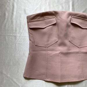 Overbust Thin-Thick Steampunk <b>Corset</b> Breathable Denim Boned <b>Waist</b> <b>Trainer</b> with Front Pockets and Back Side Zip - Product Image 2