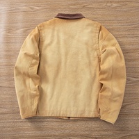 Blouson de travail vintage délavé à l'acide avec logo personnalisé pour hommes Blouson punk en toile lourde avec fermeture éclair Streetwear pour l'hiver
