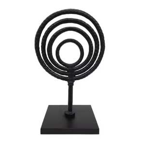 Sculpture abstraite décorative de luxe moderne Vente à chaud Aluminium noir mat enduit de poudre Décoration intérieure en métal Artisanat - Product Image 1