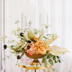 Compote Flower Bowl for <b>Table</b> Centerpieces Indoor and Outdoor Decorative <b>Gold</b> Antique Compote Flower Pot Flower - Product Image 6