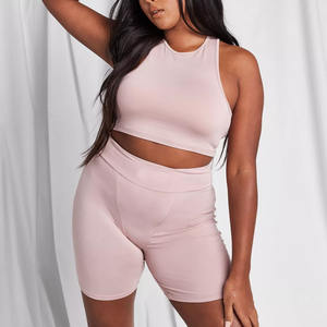 Precio bajo, alta calidad, conjunto corto de Yoga para mujer, 2 uds., conjunto de Yoga sin costuras para mujer, ropa deportiva para gimnasio, Sujetador deportivo y conjunto corto - Product Image 2