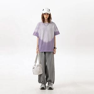 เสื้อยืดคอกลมแขนสั้นสำหรับผู้ชายผ้าฝ้าย100% เบาปกติผ้าถักสีล้วนเป็นมิตรกับสิ่งแวดล้อมปรับแต่งด้านหน้าได้ - Product Image 5