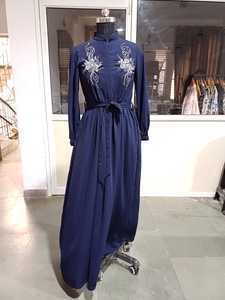 Magnifique Kaftan de style marocain modeste pour adultes, nouveau design, travail manuel, perles de pierre, antistatique, traditionnel, musulman, décontracté, ODM, longueur au sol - Product Image 4