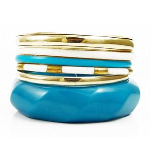 Zamzam impex สร้อยข้อมือผู้หญิง6ชิ้นทำด้วยมือทองเหลืองและเรซินเครื่องประดับปลอดสารพิษที่มีน้ำหนักเบา - Product Image 3