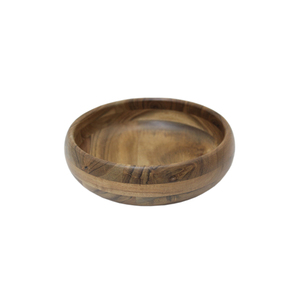 Bol de service de nourriture de forme ronde en bois de conception élégante fini naturel pour la table à manger de cuisine bols de service de nourriture et de casse-croûte - Product Image 4