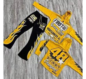 Ensemble de survêtement unisexe d'hiver de haute qualité pour hommes et femmes, vêtements de sport de gym, personnalisable, 100% coton, écologique, respirant, veste et pantalon - Product Image 2