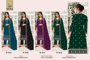 Nuevo 2024 último traje de diseñador más floreciente Georgette Salwar Suit & Dupatta con bordado Zarkhan y trabajo manual exquisito - Product Image 5