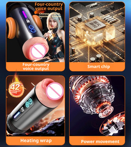 Male Masturbator Sex Toys for Men 10 Thrusting 10 Tongue Licking Modes LCD Display Pocket Pussy Hands-Free Mounting Base - Product Image 3
