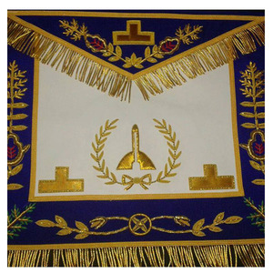 ผ้ากันเปื้อนรุ่น Masonic Regalia Grand Lodge ผ้ากันเปื้อนลายอิฐแดงและทองปักด้วยมือ - Product Image 2