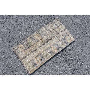 พรมขนสัตว์ตุรกีแบบวินเทจดีไซน์คลาสสิกสีเบจและสีฟ้าสำหรับวัยรุ่นยางลาเท็กซ์ - Product Image 3