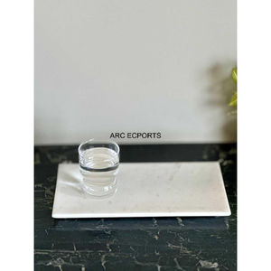 Bandejas decorativas rectangulares de lujo, bandeja para servir, asas de mármol y oro plateado con diseño Simple, bandeja para servir alimentos hecha a mano - Product Image 5