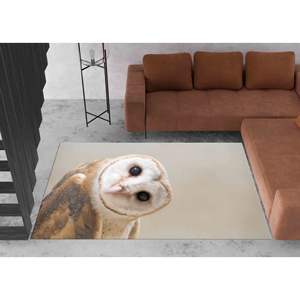 Owl Photo <b>Rug</b>: Non-Slip Accent <b>Rug</b>, Office Decor,<b>Chenille</b> <b>Rug</b> - Product Image 4