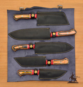 Customizable Damascus Steel Chef <b>Knife</b> Set with Pakka Wood Handle OEM Supported Wholesale Kitchen <b>Tools</b> - Product Image 5