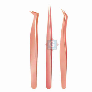 Juego de pinzas para pestañas profesionales de acero inoxidable multicolor, herramientas de belleza con punta puntiaguda, logotipo personalizado - Product Image 3