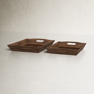 Bandeja de madera de lujo en rico color Acacia con elegante diseño rectangular y acabado liso perfecto para un servicio elegante - Product Image 5