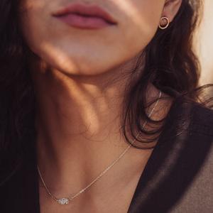 Collar Unisex de Plata de Ley 92.5 con Diamante HERKIMER Cultivado en Laboratorio, Joyería Delicada para Combinar, Regalo - Product Image 2