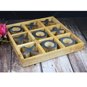 Juego de dominó y juego de mesa de madera hecho a mano para niños Tic Tac Toe XOX - Product Image 6
