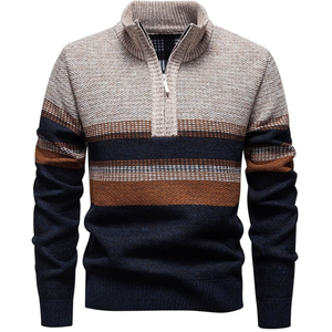 Suéter Personalizable OEM ODM para Hombre, de Invierno, Manga Larga, con Diseño Geométrico Peludo, Tejido Transpirable y Orgánico, Algodón BCI - Product Image 4