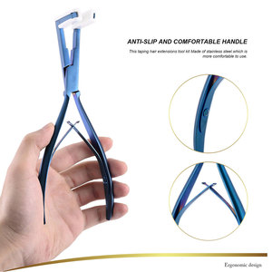 Alicates para extensiones de cabello recubiertos de titanio, precio al por mayor, alicates para extensiones de cabello, alicates para extensiones de cabello de acero inoxidable de belleza - Product Image 2