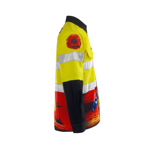 Fashion Hi <b>Vis</b> Men <b>Shirt</b> 100% Cotton <b>Shirt</b> Reflective Workwear Construction Safety <b>Shirts</b> Long Sleeve - Product Image 2