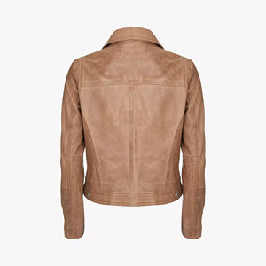 แจ็คเก็ตหนังแท้ผู้หญิงขายดี ดีไซน์เรียบหรู รับทำโลโก้ตามสั่ง สำหรับฤดูหนาว มีบริการ OEM - Product Image 6