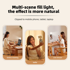 Lampe de remplissage LED pour téléphone, rechargeable, lumière selfie, température de couleur réglable, 5 niveaux de luminosité pour les appels vidéo et TikTok - Product Image 6
