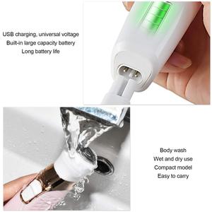 Afeitadora Eléctrica Recargable por USB para Mujer, Maquinilla de Afeitar Inalámbrica Indolora para Piernas, Orejas y Cejas, Depilación Corporal Lavable - Product Image 4