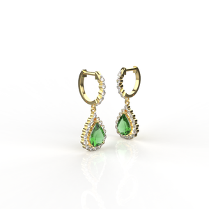 เครื่องประดับ avarta ทอง18K dangler ต่างหูกับห้องปฏิบัติการปลูกเพชรและมรกต - Product Image 4