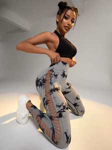 Women's Fully Sublimated Logo Printed Elastic Waist <b>Yoga</b> Leggings New Design Solid Style <b>Pants</b> Wholesale for sale - Product Image 4