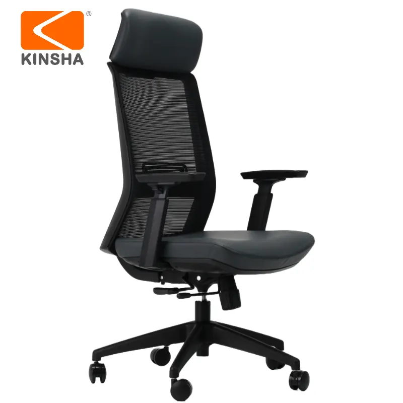KINSHA sedia ergonomica seduta in pelle con schienale in Mesh traspirante sedia multifunzione