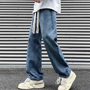 กางเกงยีนส์เอวยางยืดสำหรับผู้ชาย, กางเกงผ้าฝ้าย100% ระบายอากาศได้ดีพร้อมกระดุมตกแต่งสำหรับฤดูใบไม้ผลิฤดูร้อนฤดูใบไม้ร่วงฤดูหนาว - Product Image 4