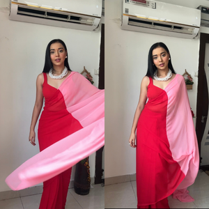 Saree tradicional con estampado de Georgette con diseños intrincados, ideal para ocasiones festivas y uso diario - Product Image 1