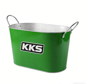 Cubos de Hielo Metálicos Personalizados de 5L, 8L y 10L en Blanco y Azul con Logotipo Personalizado para Marcas, con Diseño en Ambos Lados - Product Image 5