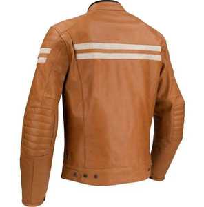 Blouson de moto unisexe en cuir marron coupe-vent, personnalisable, qualité export en gros 2026 - Product Image 2