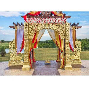 Boda al aire libre Golden Bollywood Mandap Maharani Mandap para ceremonia de boda al aire libre playa boda india Maharani Mandap - Product Image 1